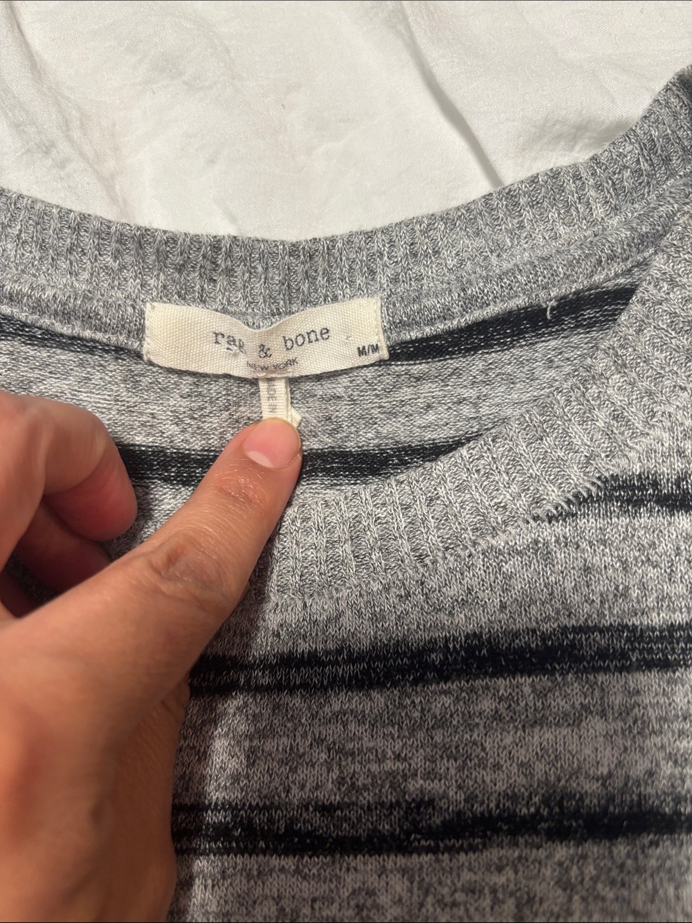 rag & bone Gray Striped Crewneck Sweater - Picture 3 of 7